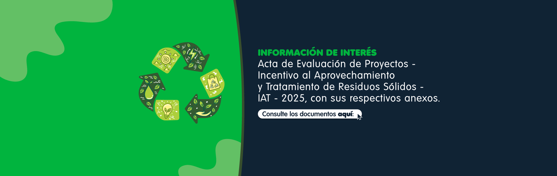 Banner acta de evaluación de proyectos incentivo IAT 2025