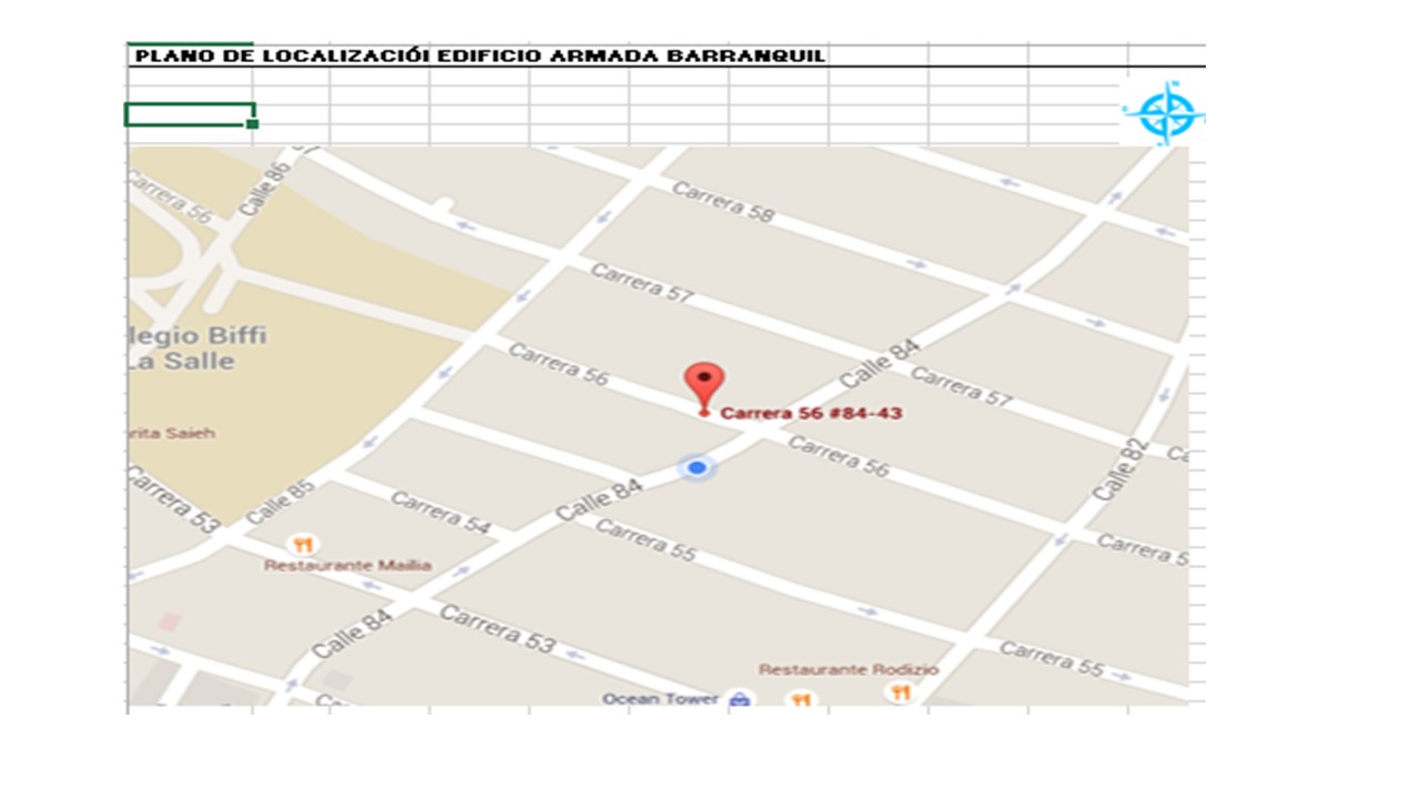 Plano localización Armada barranquilla