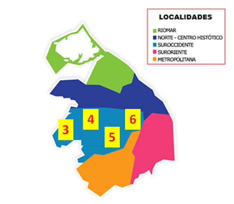 Mapa Comisarías de Familia - Localidad Suroccidente