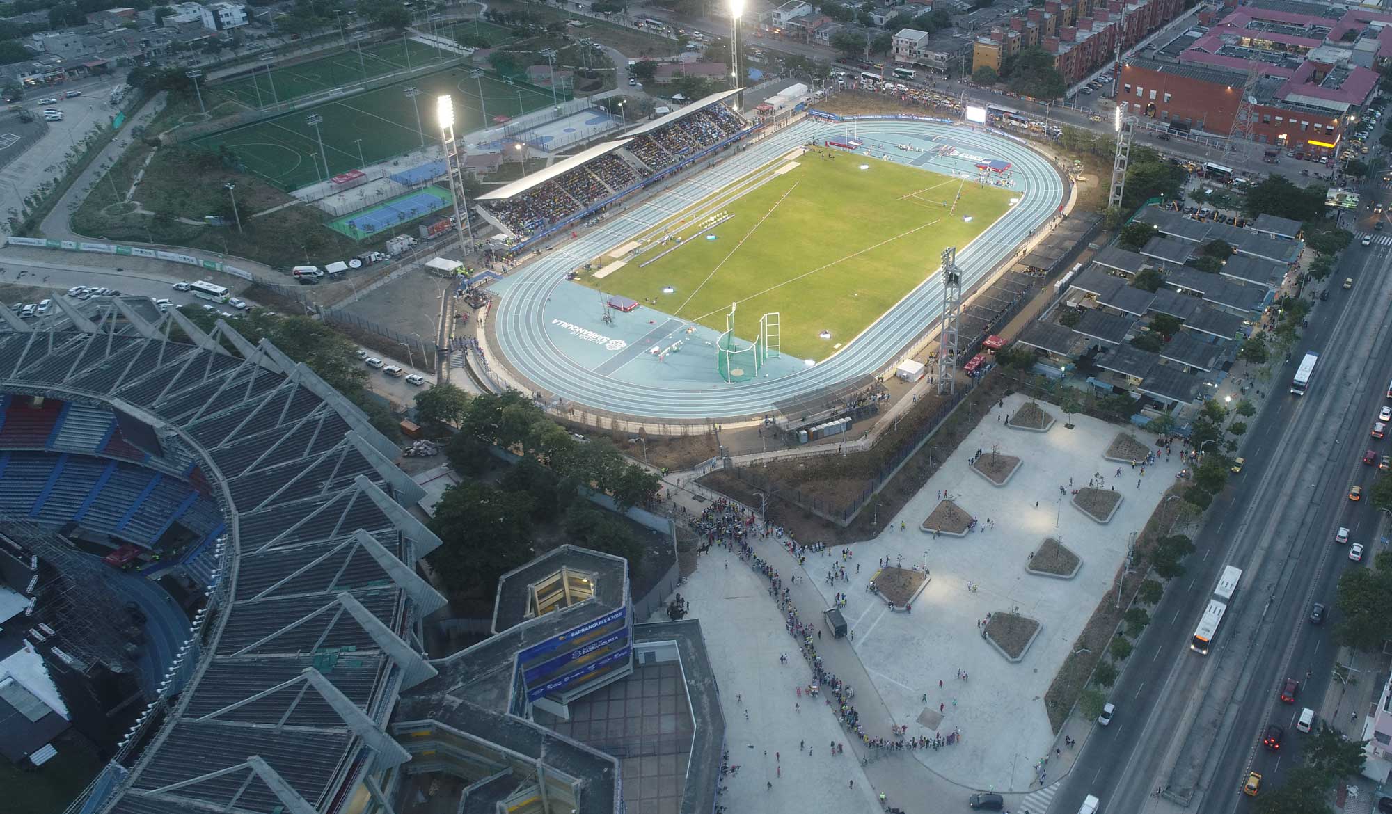 Vista aérea estadio atletismo