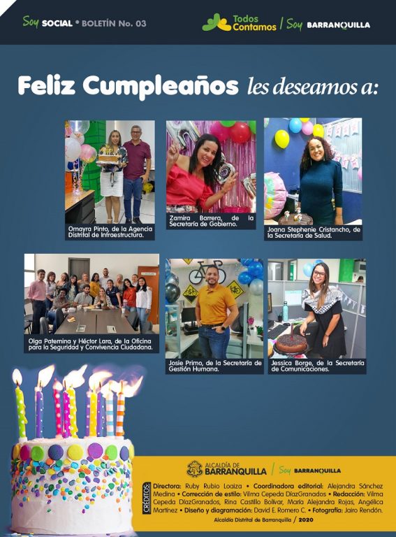 Flyer de todos contamos con informacion relacionada con los cumpleaños de los funcionarios