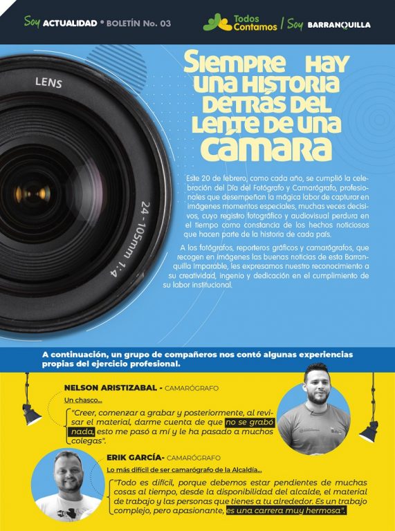 Flyer de todos contamos con informacion del dia del fotografo