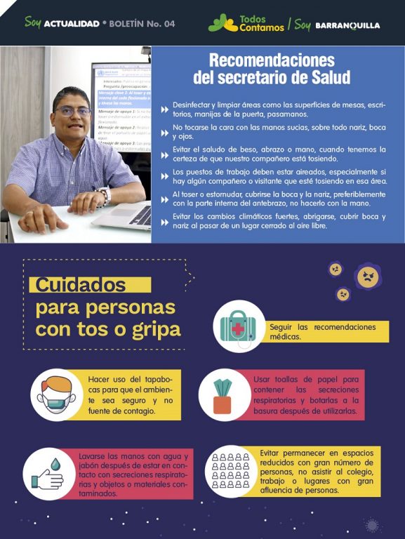 Flyer de todos contamos con información sobre recomendaciones de salud