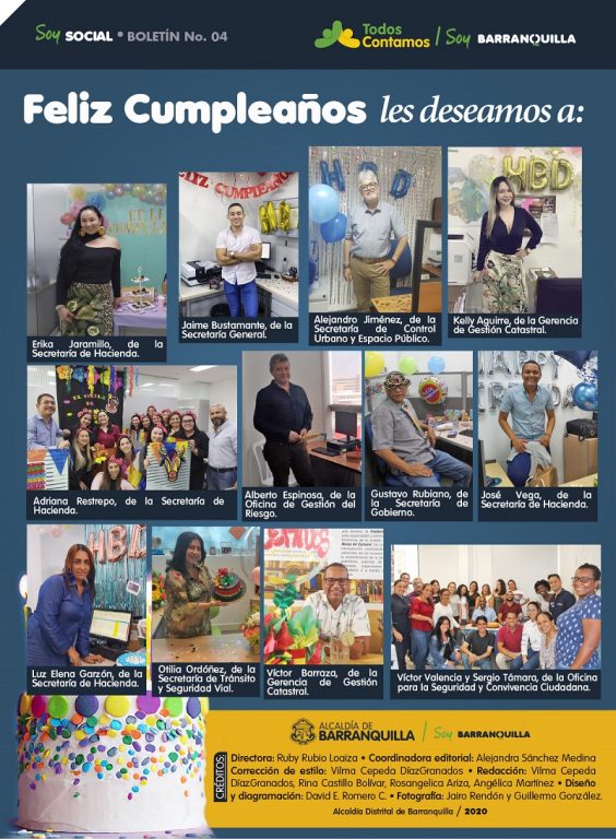 Flyer de todos contamos con información de cumpleaños funcionarios