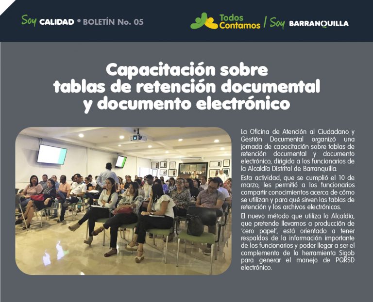 Flyer Todos contamos con informacion de Capacitación gestión documental