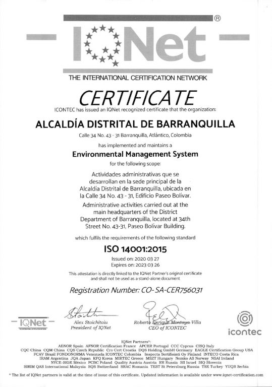 Certificado de Gestion Ambiental