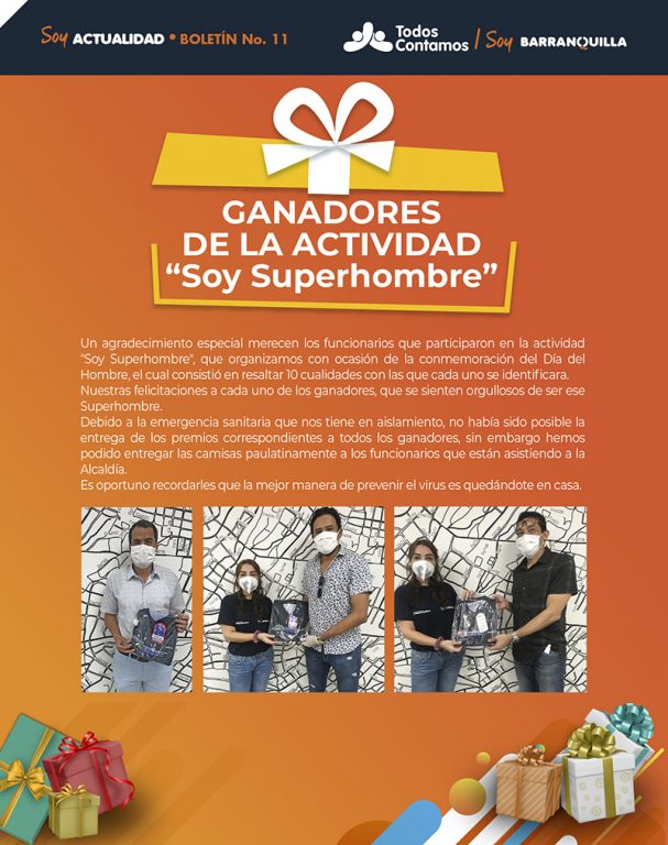 Pagina de Todos contamos con ganadores de Soy Superhombre