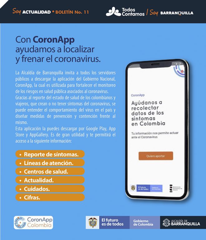 Págian de Todos Contamos con informacion de CoronApp