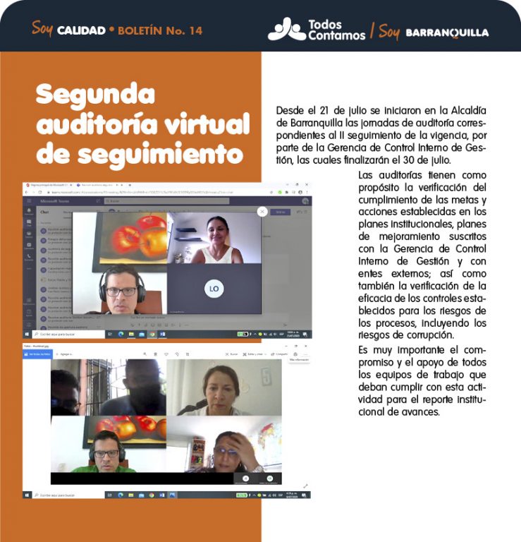 Página de Todos Contamos alusiva a segunda auditoría virtual