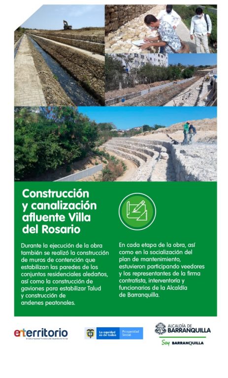 Flayer construcción y canalización afluente arroyo Villa del Rosario