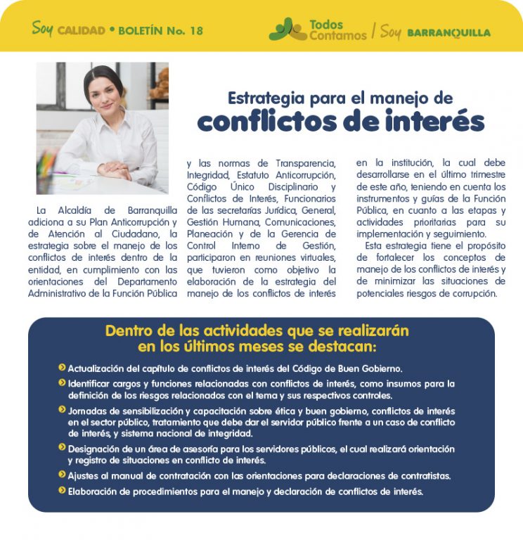 Página Todos Contamos Estrategia para el manejo de conflictos de interés