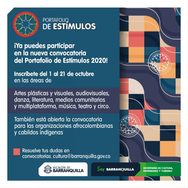 Banner informativo sobre Portafolio de Estímulos