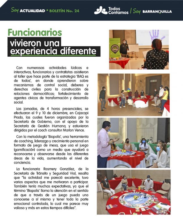 Página Todos Contamos Funcionarios vivieron una experiencia diferente