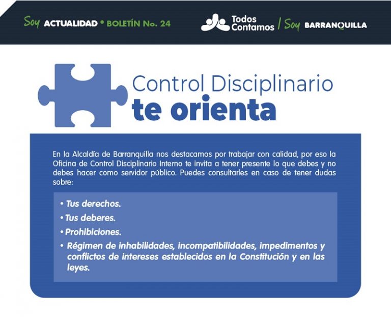 Página Todos Contamos Control disciplinario te orienta