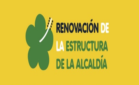 Banner de renovación de la estructura de la alcaldía.