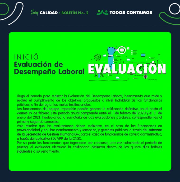 Información inicio evaluación de desempeño laboral