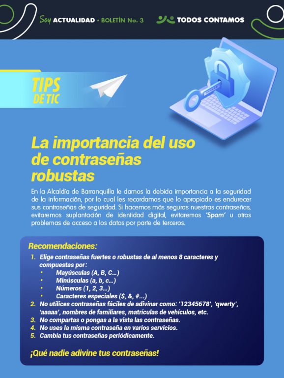 Infografía importancia del uso de contraseñas robustas