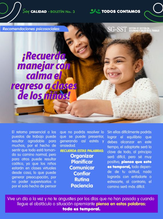 Infografía recomendaciones psicosociales