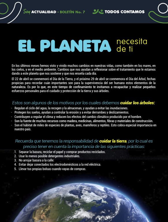 Infografía cuidado del planeta