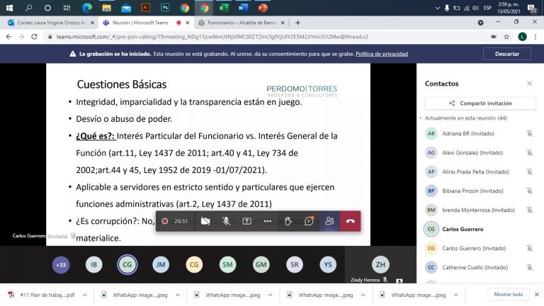 Pantallazo capacitación conflicto de intereses