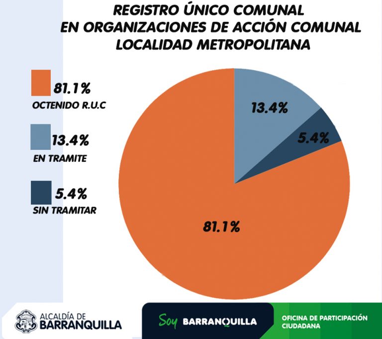 Infografía diagrama torta registro único comunal