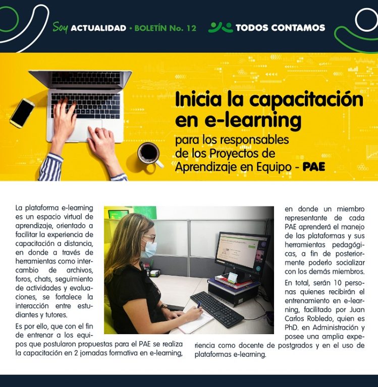 Nota e-learning en Boletín Interno