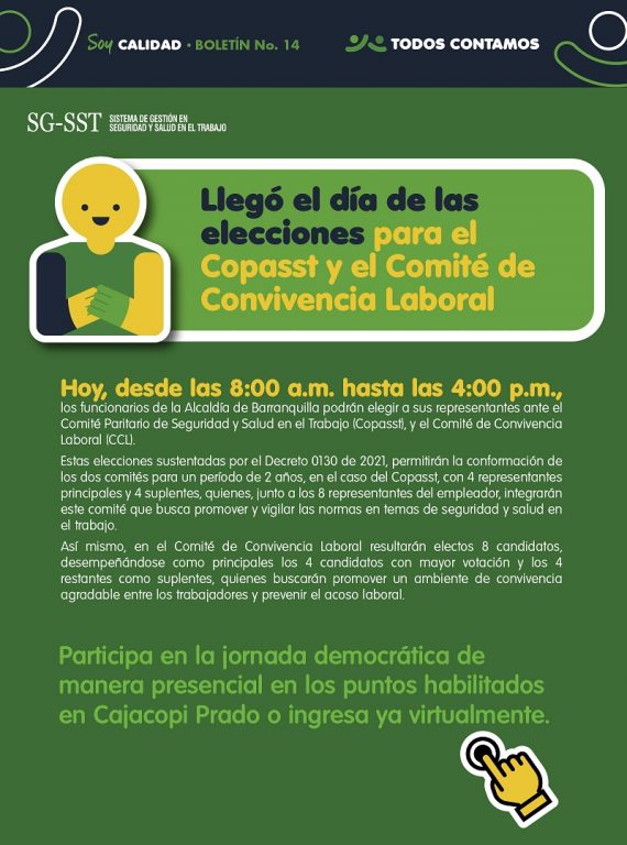 Información de las elecciones para el Copasst.