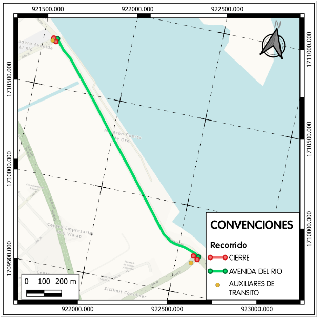 Mapa cierre vias