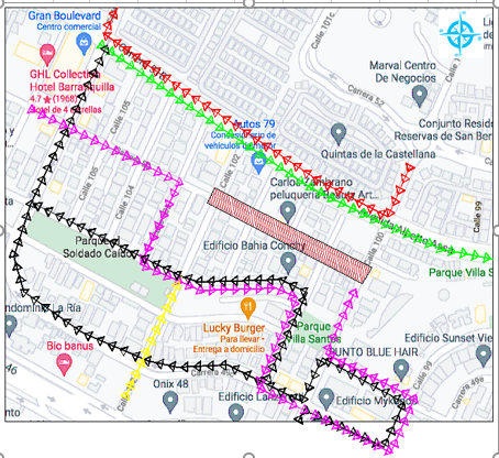 Mapa de cierre de vías pr mantenimiento