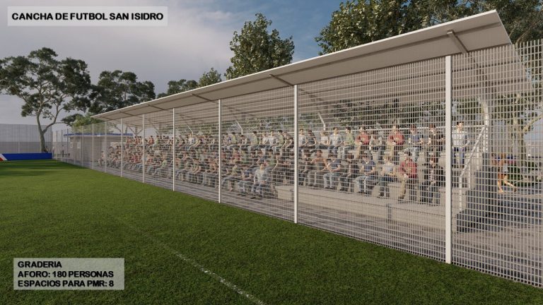 Imagen proyecto de graderias cancha de futbol barrio San Isidro.