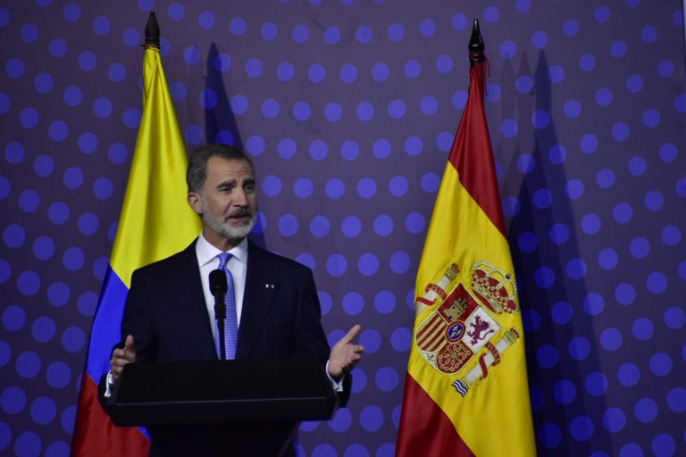 Rey Felipe de España, dirigiéndose al auditorio.