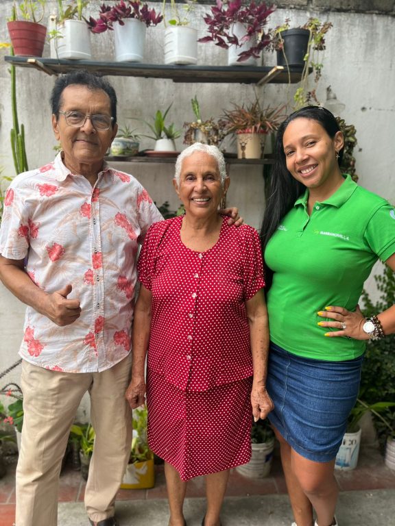 Leonor Delgado con su familia