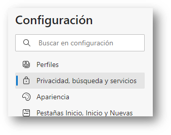 Pantallazo Configuración