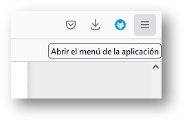 Pantallazo abrir el menú de la aplicación