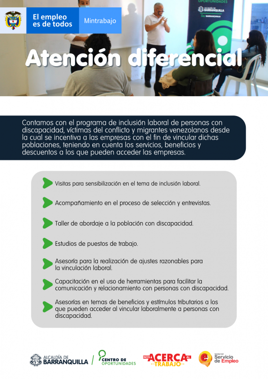 Infografia sobre atención diferencial.