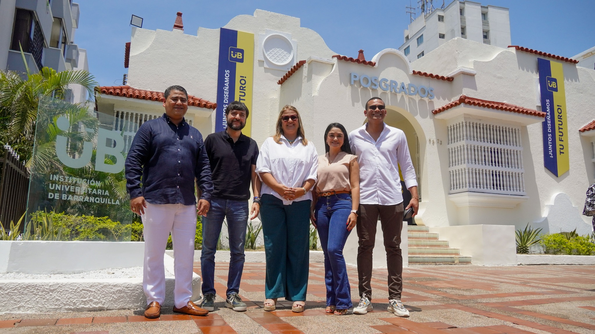 Alcalde con secretaria de educación y rector de la universidad de Barranquilla