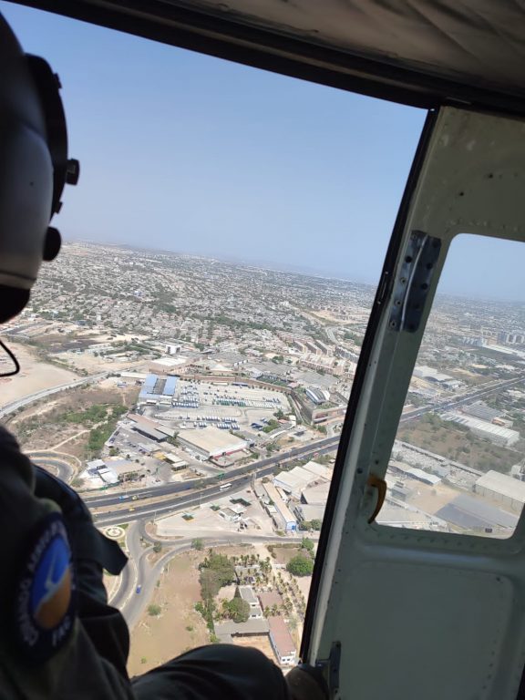 Vista de Isla Salamanca desde un helicoptero