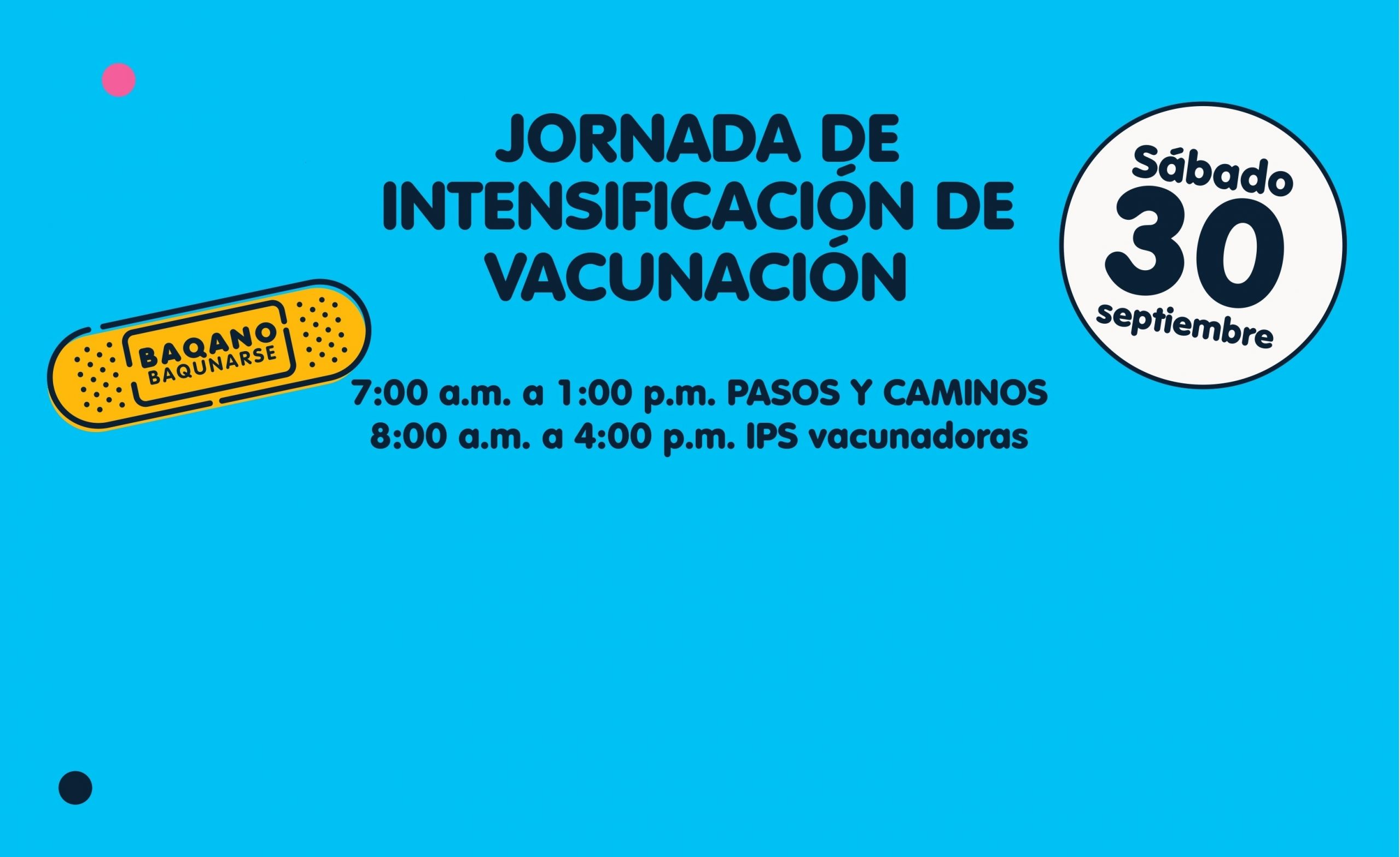 Banner con horario de jornada de vacunación contra vph