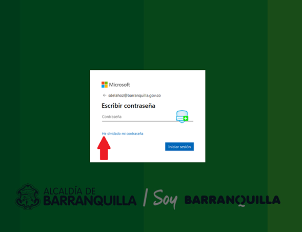 Pantallazo con logo de Microsoft y entrada a correo electrónico con leyenda de Escribir Contraseña