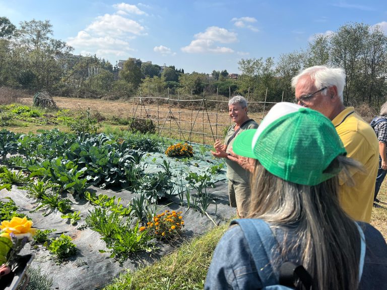 Funcionarios en huerta 