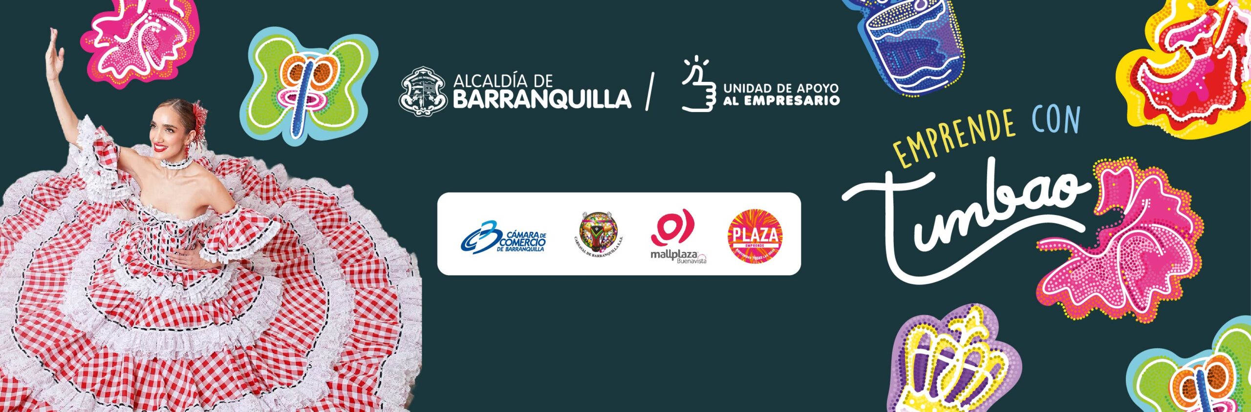 Banner Emprende con tumbao con la Reina del Carnaval de Barranquilla 2024, Melissa Cure villa