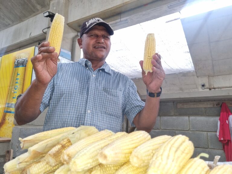 Vendedor de mazorcas en Mercado Gran Bazar