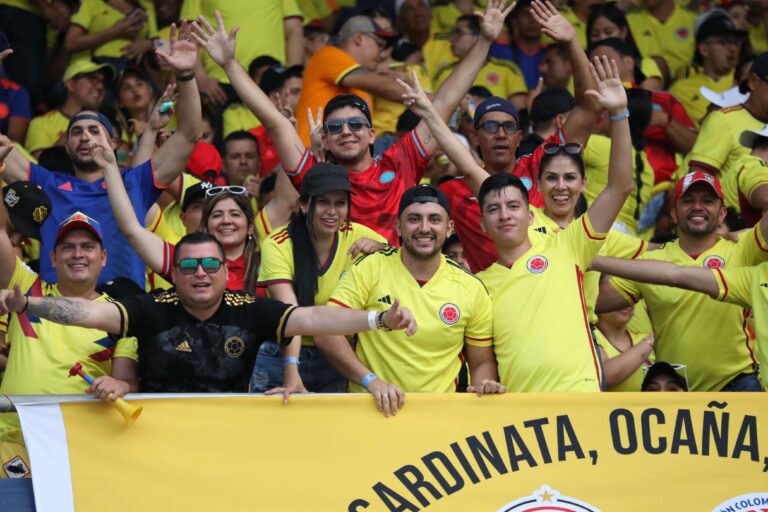 Hinchas de Colombia en el estadio