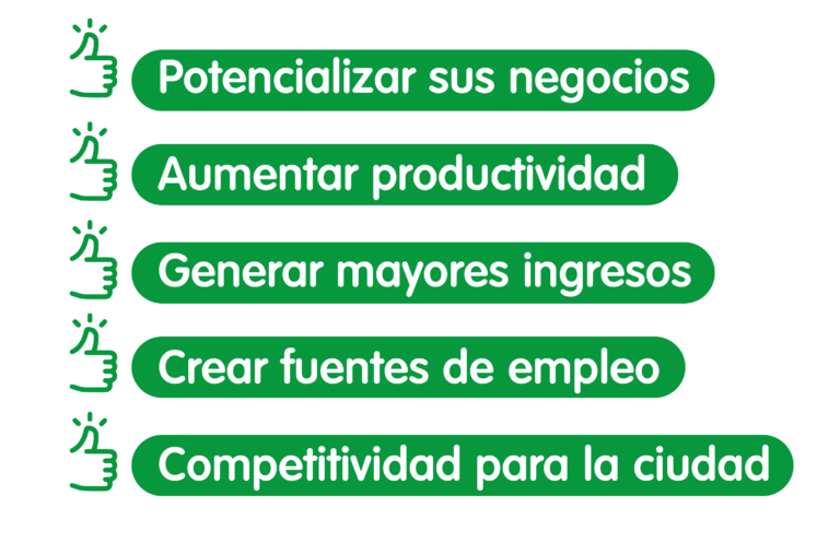 Gráfico de los cinco beneficios del programa.