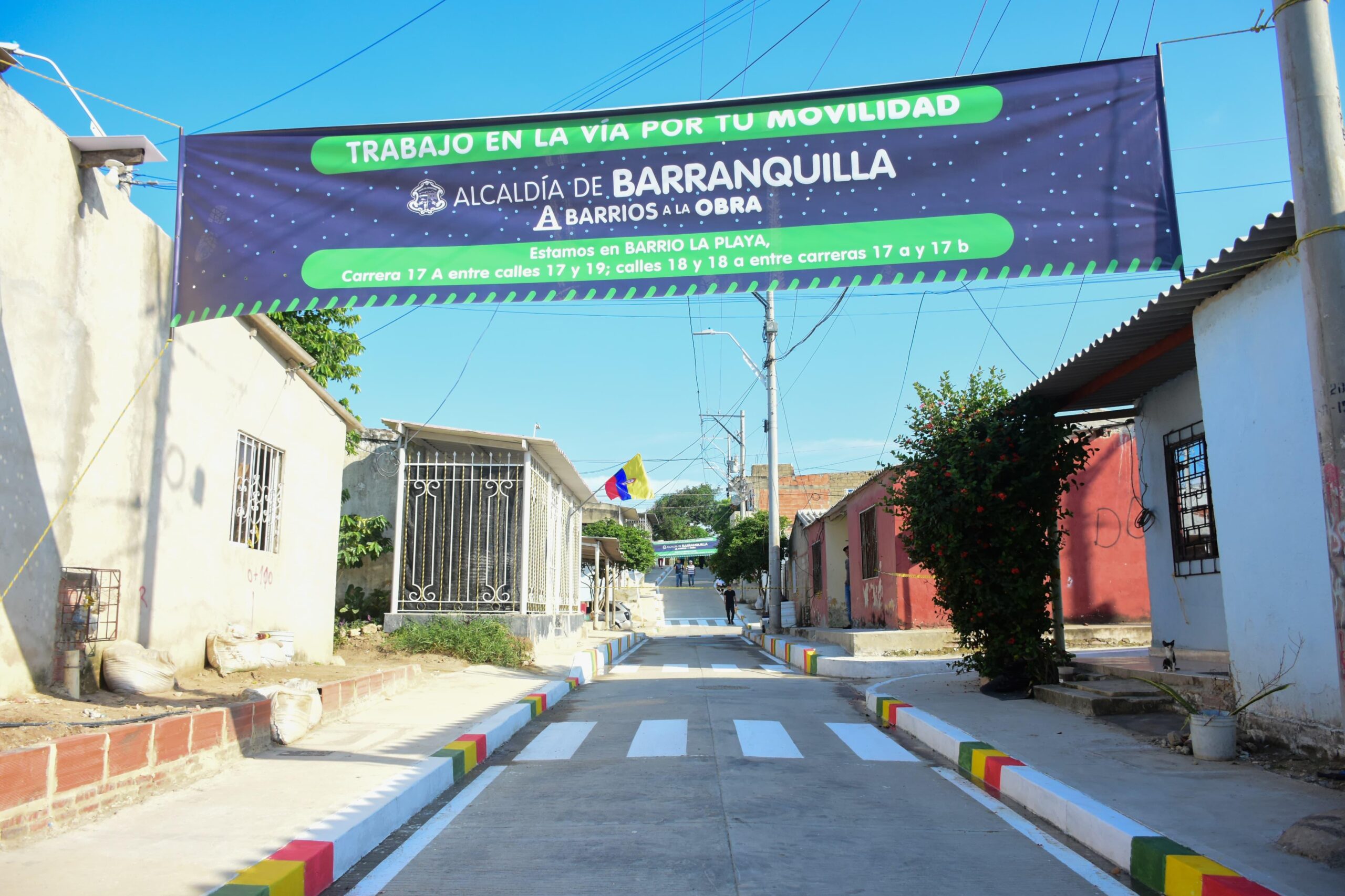 Vista de nueva vía pavimentada en el corregimiento La Playa.