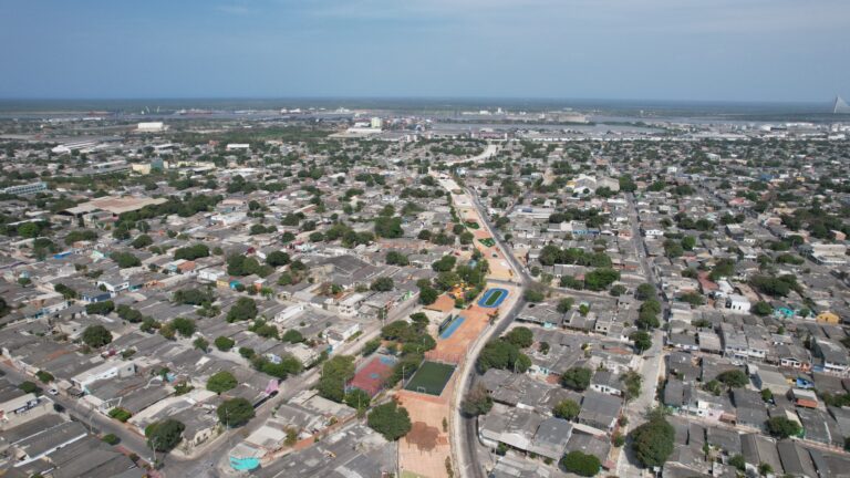 Panorámica de la construcción del Malecón de Rebolo.