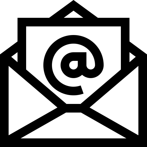 Icono en color negro que representa al correo electrónico.