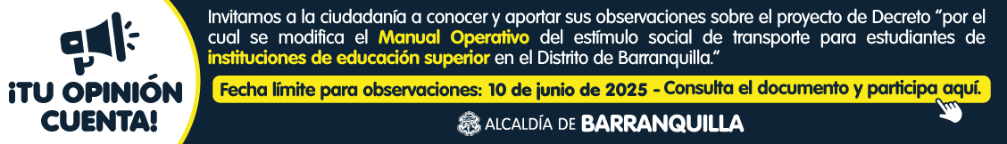 Participa en el proyecto decreto del estimulo social de transporte para estudiante de educación superior.