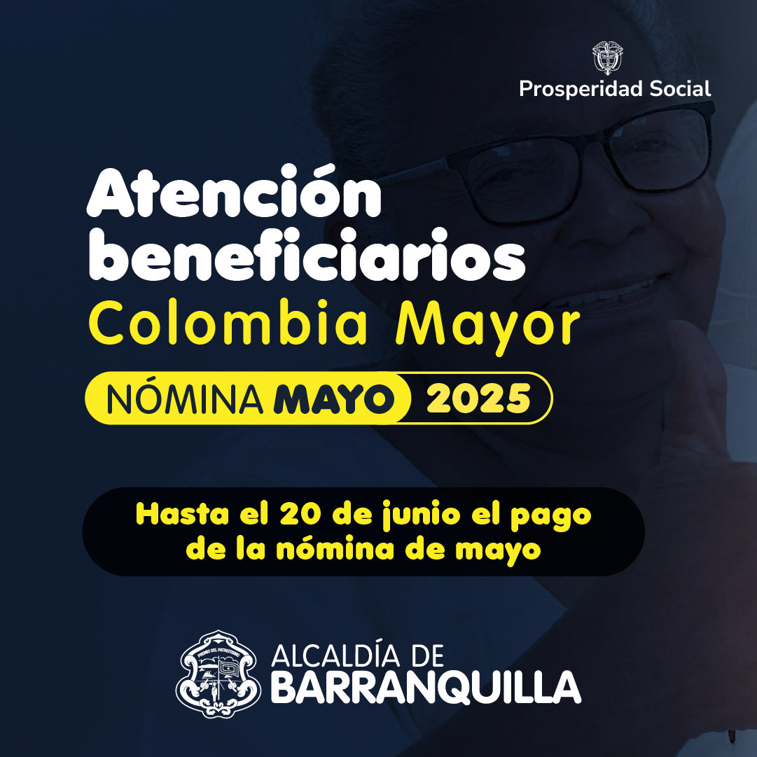 Poster de nómina de mayo subsidio de Colombia Mayor