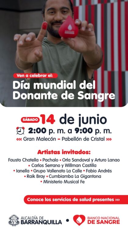 Pieza gráfica de la celebración del Día mundial del Donante de Sangre.